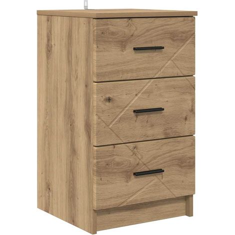 Armario de Noche con cajón Roble artisan 38 x 38 x 66 cm vidaXL