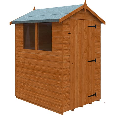 5 x 4 Feet Super Apex 12mm Shed - Solid Wood/Softwood/Pine - L145 x W115 x H203.9 cm - Burnt Orange