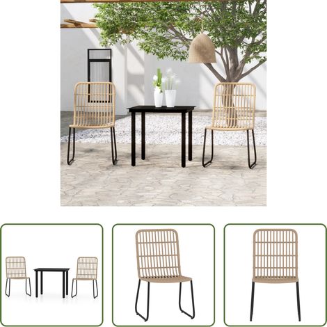 vidaXL Chaise de jardin - Ensemble à manger de jardin 3 pcs Chêne (1/5)