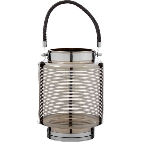 Premier Housewares Large Nickel Stripe Lantern (1/3)