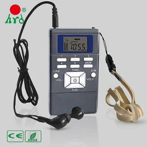 Bestseller Tragbares Mini-Radio HRD-102 mit LED-Bildschirm, FM-Empfänger, digitaler Signalverarbeitung und Frequenzmodulation sowie Kopfhöreranschluss – grau