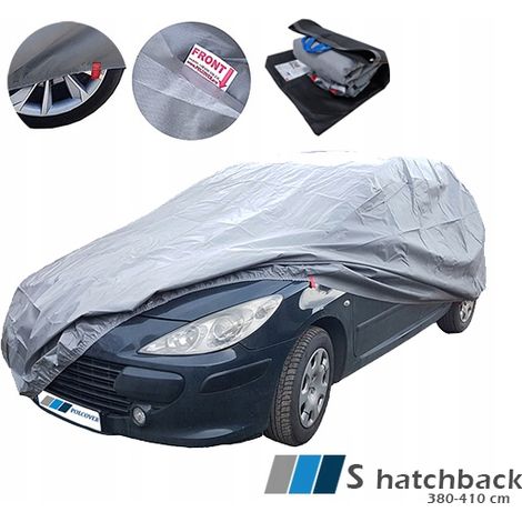 Funda para coche de 3 capas, talla S, hasta 410 cm, lona para coche.