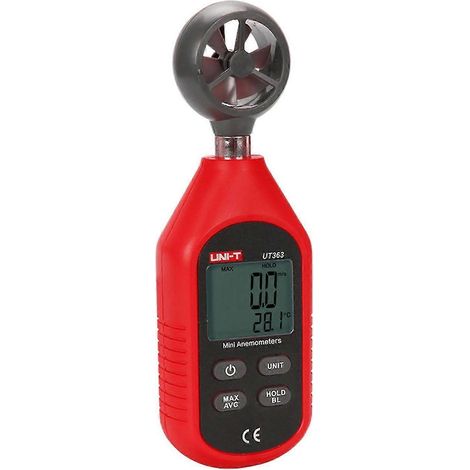 UT363 Mini anémomètre numérique portable, un appareil tout-en-un pour la mesure de la vitesse du vent et le test de température, avec un écran LCD et des valeurs de vitesse du vent de 0 à 12. (1/5)