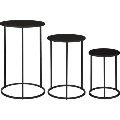 Mica Decorations Ensemble de table d'appoint Noir H50xl32xL32cm (1/5)