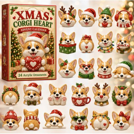 New Christmas Advent Calendar 2026 - Corgi's Love Arrives for the Holidays - A - Graphic Design
