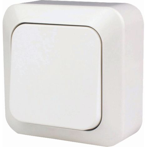 Bouton poussoir en saillie Celesta – blanc – bornes automatiques pour installation rapide – commande d'éclairage domotique – DIO