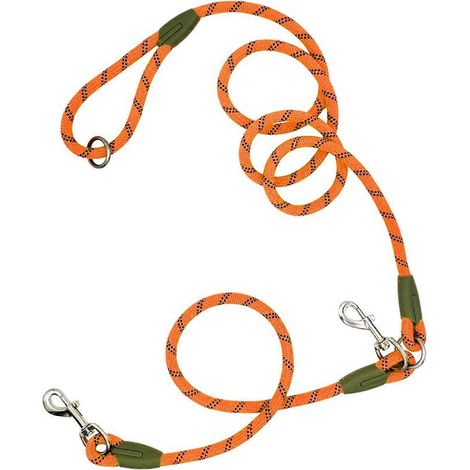 Laisse mains libres en nylon pour chien, laisse de dressage avec coutures réfléchissantes et bandoulière réglable