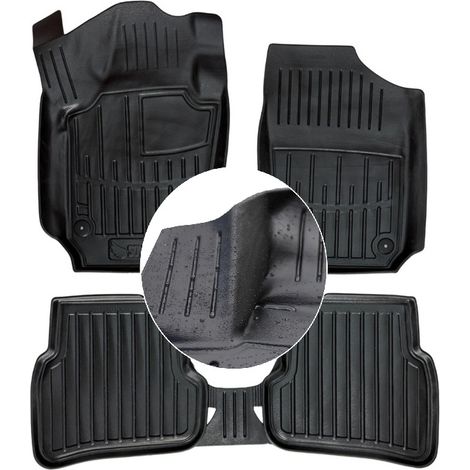Tapis de sol et essuie-glaces en caoutchouc pour VW Polo 5 (2009-2017) - Canaux UD (1/5)