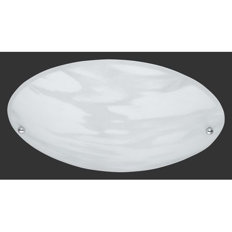Ovale Deckenleuchte Wollschirm Sandgestrahltes Glas Alabaster Trio Beleuchtung