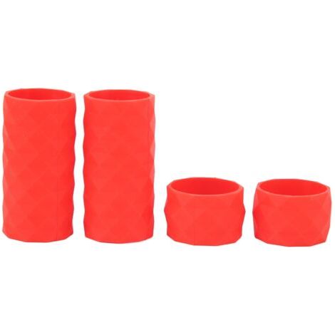 Lot de 2 anneaux de fixation élastiques en silicone antidérapants pour guidon de vélo de route (rouge).