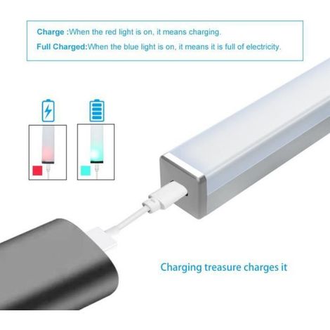 Lampe LED - Rechargeable USB - Capteur De Mouvement - Usage Interieur - 30 Cm - 20 Led - 1 Unite (1/4)