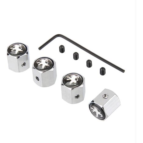 (C)Bouchons de valve de pneu antivol compatibles avec Peugeot 206 307 2008 107 207 3008 408 306 406 4008 106 301 Landtrek RCZ 207CC 308 208 508 407 (1/5)