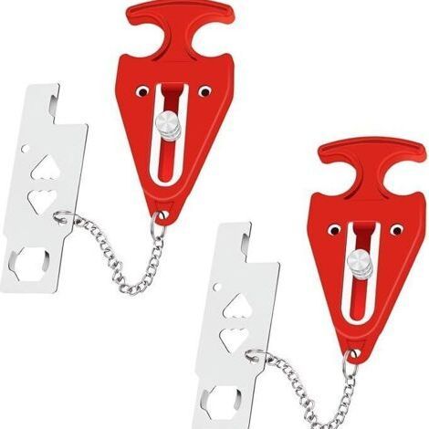 2 x portable door locks, no-drill security door locks to ensure privacy and security. (1/4)