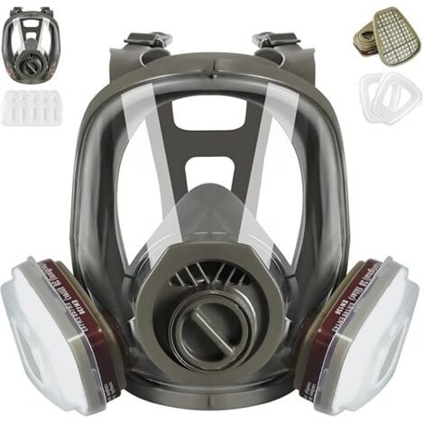 QORVA-Masque respiratoire réutilisable avec filtre, 6800, protection respiratoire contre les gaz, anti-poussière pour peinture, soudure, vapeurs organiques, résine époxy et ponçage.