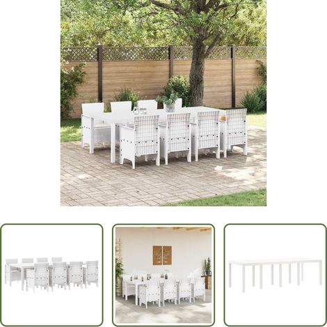 vidaXL Garten Tisch - Garten Essgruppe 9 pcs Hellgrau Polypropylen (1/5)
