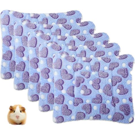 Lot de 5 tapis pour animaux Love Pet, blanc/gris, motif hamster et lapin Totoro, chauds et confortables. (1/5)
