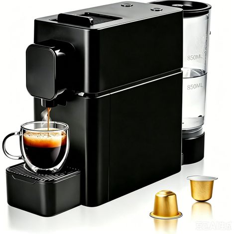 Machine à Café Capsules Pro 19 Bars, Cafetière Espresso Compacte, Température Personnalisée, Premier Café Toujours Chaud, Idéal Bureau et Commerce, Pré-infusion pour Arôme Intense, Noir (1/5)