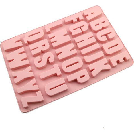 Moule en silicone à 26 cavités en forme de lettres de crayon, grand format, pour la pâtisserie, avec ustensiles de cuisine, moule à gâteau, fournitures pour la fabrication de biscuits, glaçons, chocol