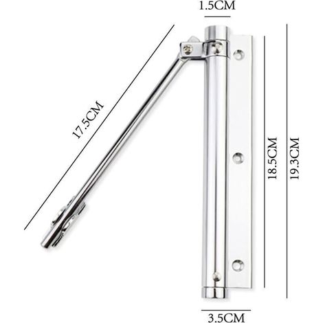 Automatique Ferme-porte Réglable Fermeture De Porte 1 Pièce Ressorts De Ferme-Porte Ferme-Porte Alliage d'Aluminium Fermeture à Ressort Automatique Ferme-Porte En Acier Inoxydable-Crezuo