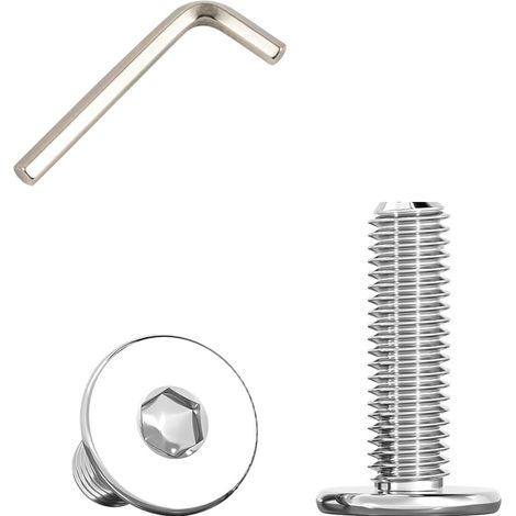 Vis Inox Tete Plate avec Bride, M5x20mm Boulons à Tête Plate Hexagonale Sont Utilisées Dans Les Meubles et Les Machines, en Acier Inoxydable 304 (40 Pièces) (1/5)