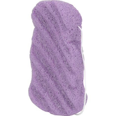 Éponge Exfoliante Visage Réutilisable en Fibres Végétales, Pour Nettoyage et Gommage Doux, Lavable, Violette (1/5)
