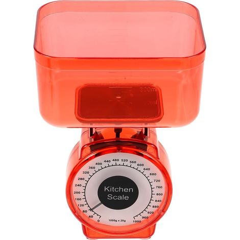 Lurrose Balance Mécanique Cuisine en Plastique Orange (1/5)