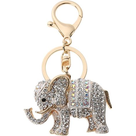 Porte-clés en strass Porte-clés en cristal d'éléphant mignon pour femmes (1/5)