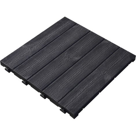Idroweb – Dalle PVC clipsable effet bois marron taupe 39 x 39 cm – Imputrescible et sans entretien – Pose facile sans outil – Pour terrasses et balcons