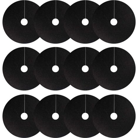 (12 pièces de 52 cm Trou intérieur 6 cm)Lot de 12 Anneaux paillage en Non-tissé - Anti-Mauvaises Herbes biodégradables - Tapis barrière Anti-Mauvaises Herbes réutilisables pour Lutter Contre