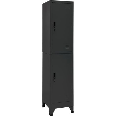 Locker Cabinet Anthracite 38x45x180 cm Steel vidaXL