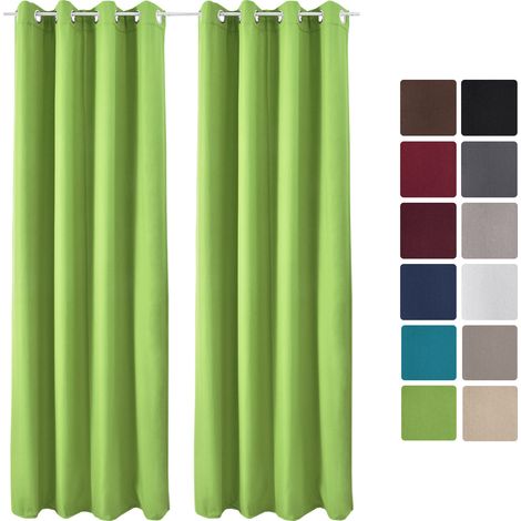 Beautissu – Lot de 2 rideaux thermiques 140x245cm – Isolation thermique – 90% d'opacité – Œillets en métal pour tringles épaisses