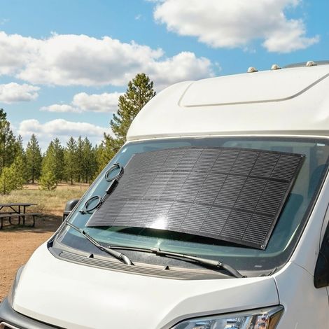 Panneau solaire 100W 18V, chargeur solaire nomade étanche IP67 avec 2 ports USB et écran LCD pour extérieur