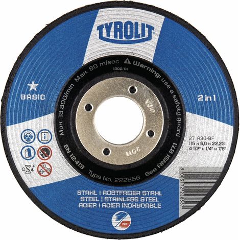 TYROLIT - Mola abrasiva per sgrossatura Basic “2 in 1”