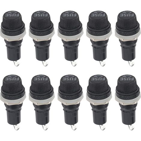 10 Pièces étui Porte-fusible Panneau électrique Monté sur Panneau de Verre Fusible Protecteur étui Porte-fusible 5 X 20 Mm pour Radio Auto Stéréo (1/5)