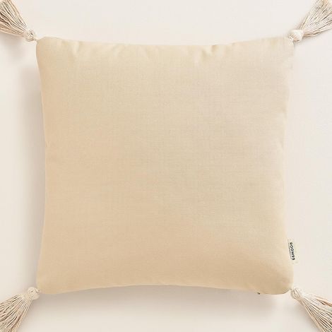 Housse décorative de Coussin 40 x 40 cm Taie d'oreiller pour Coussins Canapé avec Fermeture éclair Invisible Beige, 1 pièce (1/5)