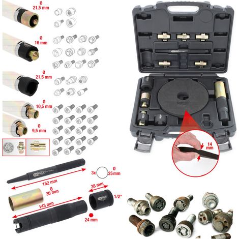 [GEBRAUCHT] B-Ware Ks Tools Felgenschloss Demontage Satz Felgenschlüssel Adapter 15tlg Radsicherung
