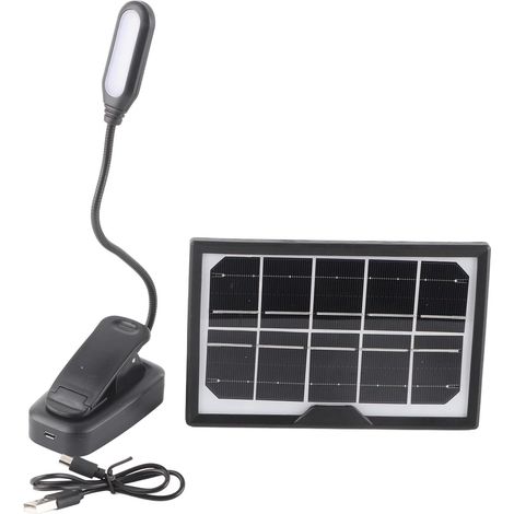 Lampe solaire à pince rechargeable, 3 températures de couleur, (1/5)