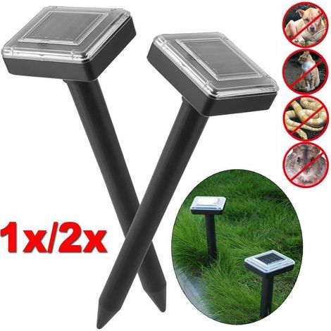 Répulsif ultrason solaire pour serpents et rongeurs – Effaroucheur camping caravane – Protection jardin-lot de 2