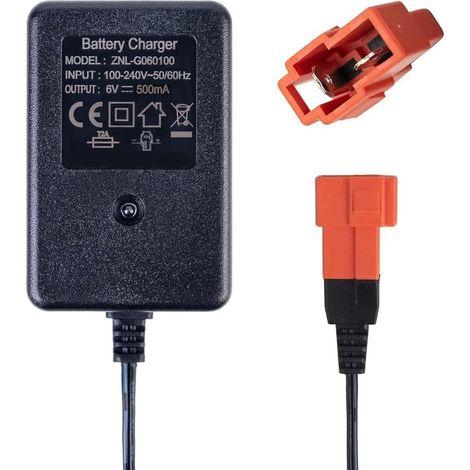 Chargeur 6V pour Voitures électriques d’Enfants, Adaptateur à Prise carrée spéciale pour Jouets 6 Volts (1/5)