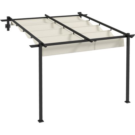 Ombrellone da 3 m × 3 m con design resistente al vento, tettoia per patio con copertura regolabile, per giardini e patio, color crema 
Installazione in loco