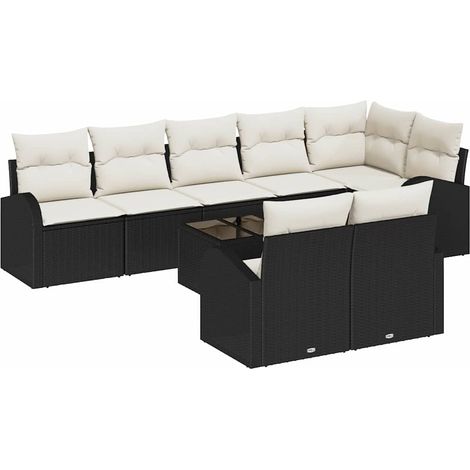 Maison Exclusive - Gartensofa-set Schwarz und Creme 55 x 55 x 37