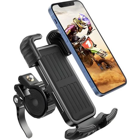 Supporto per telefono da moto - Supporto per navigatore - Clip regolabile - Nero (1/5)