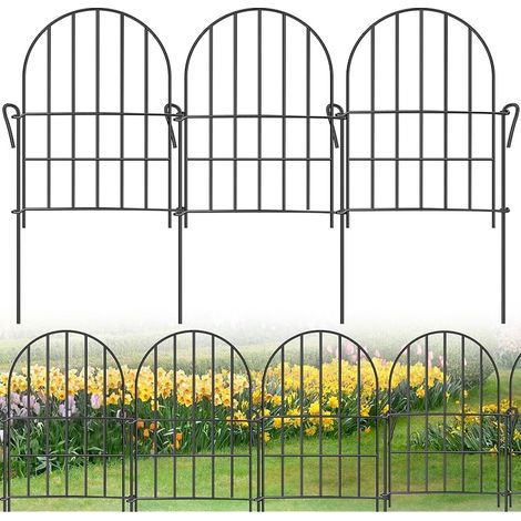 12 Pièces Cloture Jardin Exterieur Cloture Chien Métal 42 x 31cm Barriere Jardin Barriere Chien pour Extérieur Cour Parterre de Fleurs Jardin Étang (1/5)