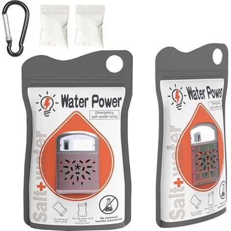 1 pièce Lampe à eau salée, éclairage extérieur, lampe de secours sans piles, pour les activités de plein air, le camping, autonomie de 120 heures. (1/5)