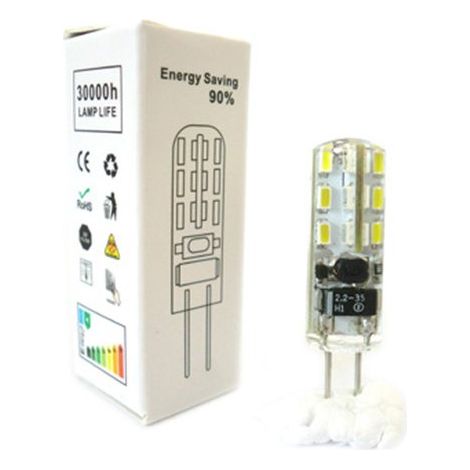 Lampada LED Bispina G4 Con Silicone 24 SMD 3014 DC/AC 12V Bianco Caldo Senza Cambiare Trasformatore