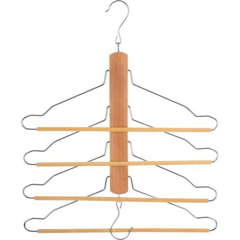 Atmosphera - Cintre pour 4 Pantalons ou chemises - Marron (1/3)