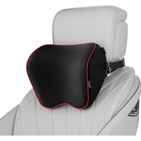 Lot de 2 Oreillers de Cou pour Voiture, Appuie-tête Doux pour la Conduite avec Sangle Réglable, 100% Mousse à Mémoire de Forme et Housse Respirante Amovible, Design Ergonomique Confortable (1/5)