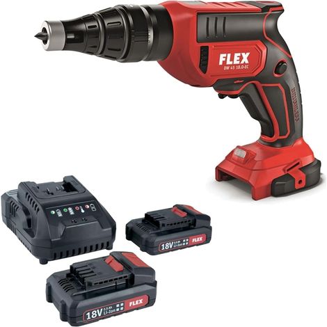 Flex Akku-Trockenbauschrauber DW 45 18.0-EC inkl. 2 Akkus 2,5 Ah + Ladegerät