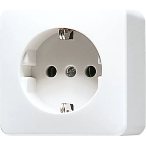Jung SCHUKO® Steckdose, 16 A 250 V , 47 mm, AP 600, alpinweiß 620AWW (1/2)