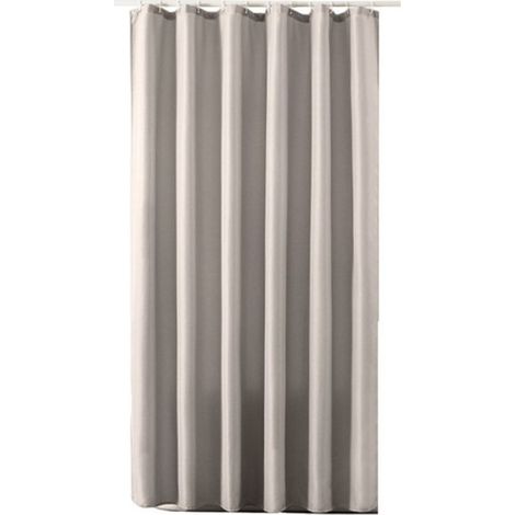 Rideau De Douche - Lin Imitation Polyester 235 G M2 - Imperméable Avec Ourlet Lesté - Œillets Antirouille - Blanc Cassé - 180 X 180 Cm - 1 Pièce (1/5)